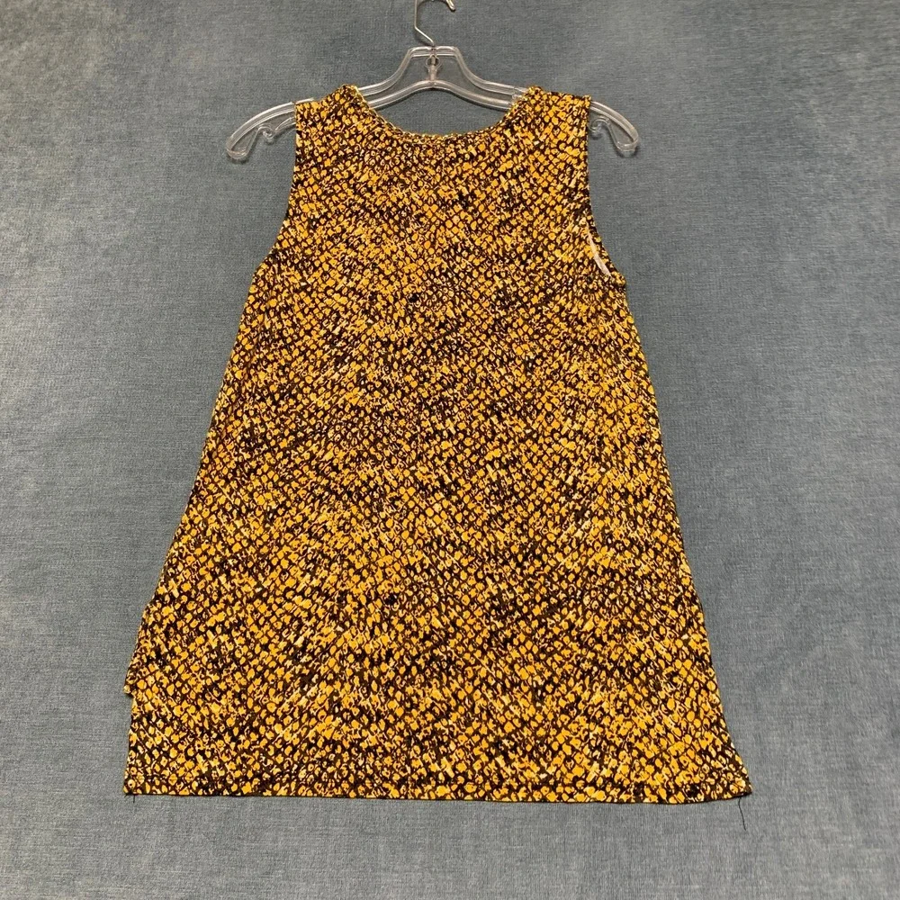 Michael Kors Blouse Top Women Small Yellow Black Snake Print Gold Chain Neckline